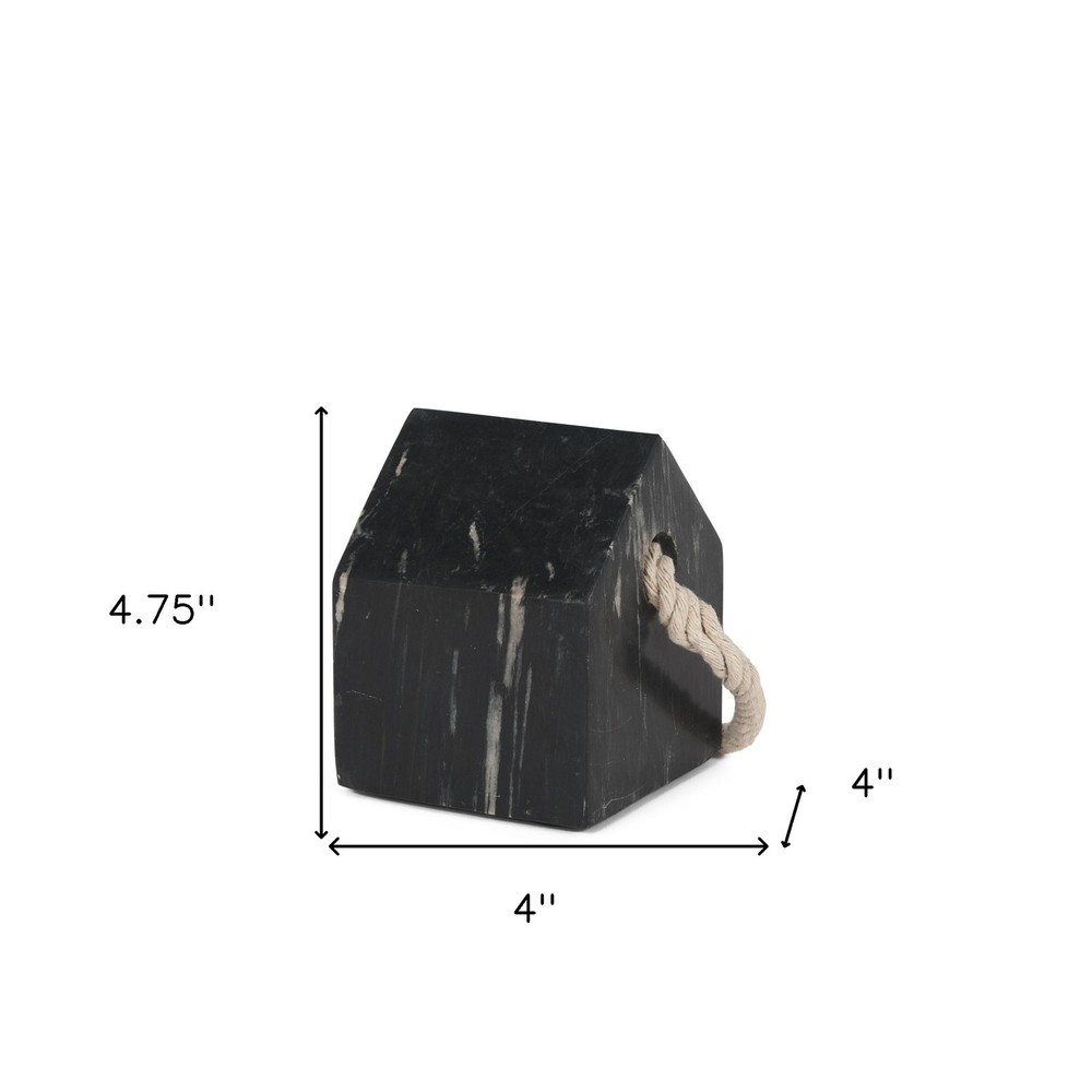 5" Black Marble Tabletop Sculpture