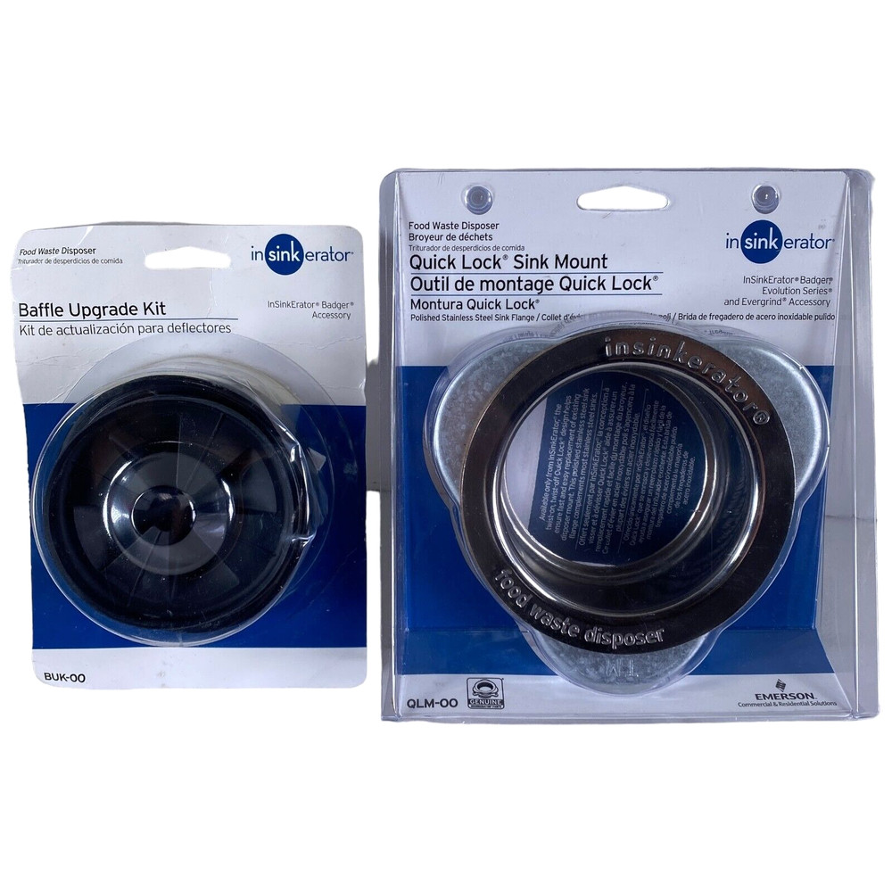 BUNDLE InSinkErator Anti-Microbial Quiet Sink Baffle & Quick Lock Sink Mount NEW