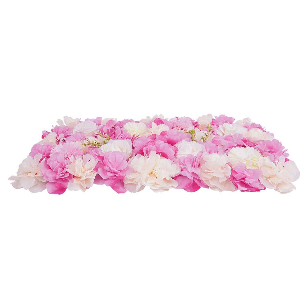 12PCS 15*15in Artificial 3D Flower Wall Panel Wedding Backdrop Wall Decor Pink