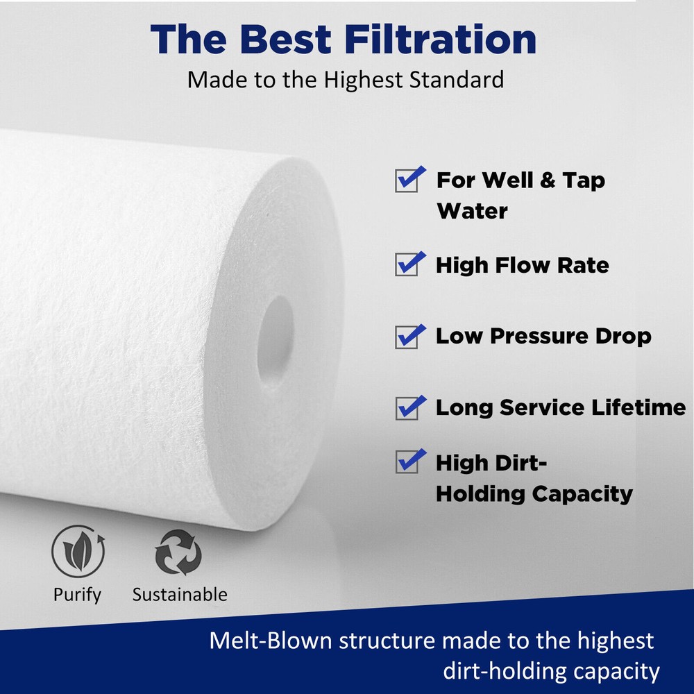 20 Inch Home Whole House Water Filter Housing System 20" x 4.5" Sediment 1" NPT