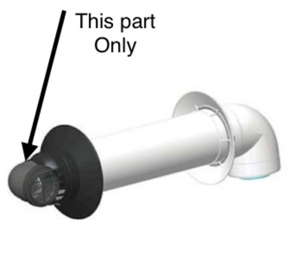 90° elbow for Rinnai 21" Non-Condensing Horizontal Termination Diverter Kit