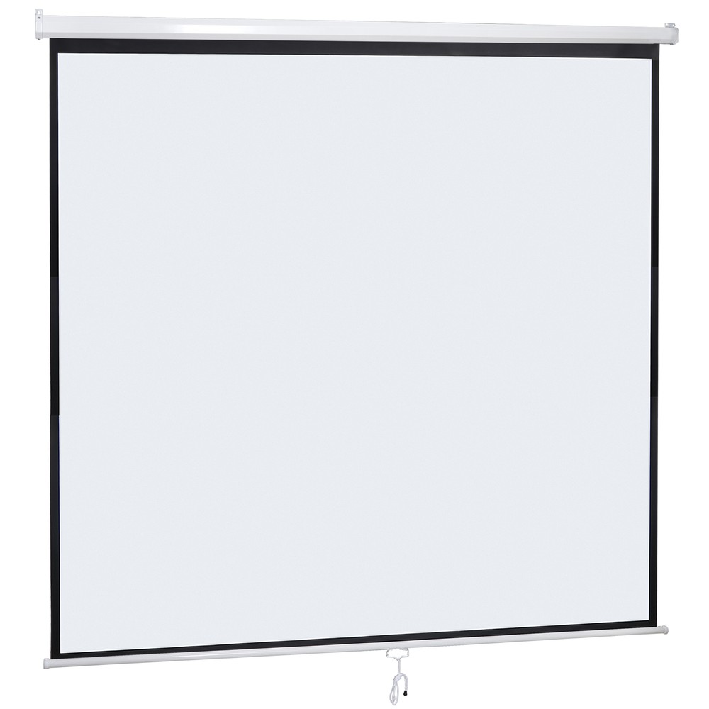 120'' Diagonal Dimension Pull Down Projection Screen Matte HD Movie Theater 1:1
