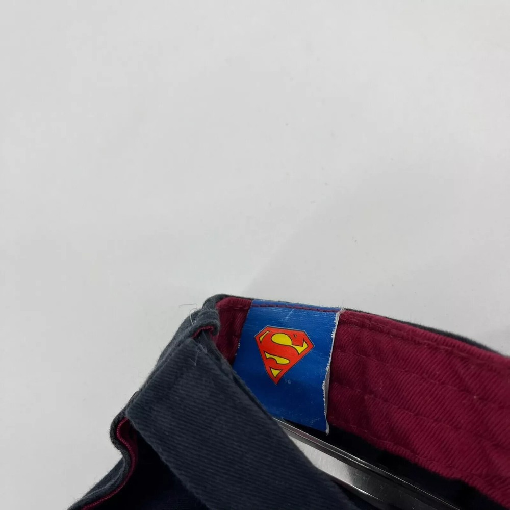DC Comics Drew Pearson Strapback Hat Youth Size Blue Superman Logo Distressed