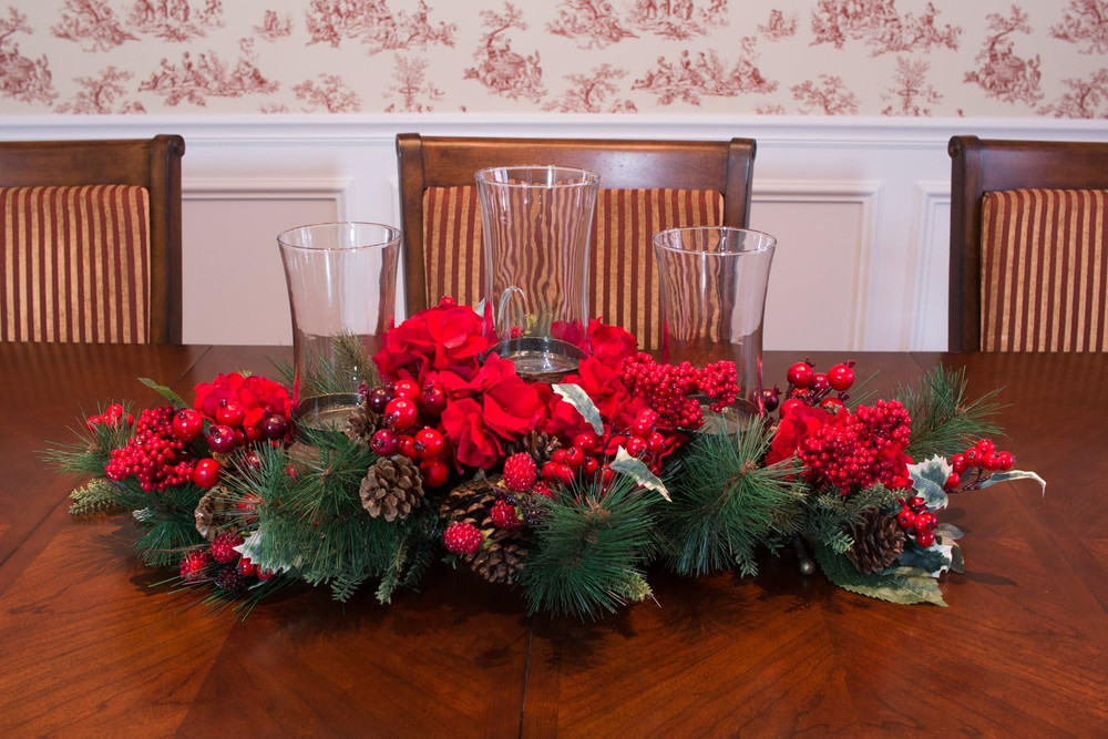 Artificial Hydrangea Holiday Candelabrum