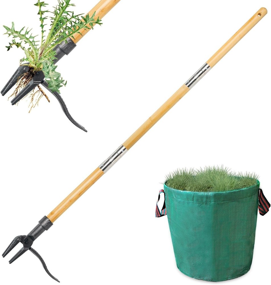 Weed Puller Tool, Stand Up Remover Gardening Hand Weeding Tool...