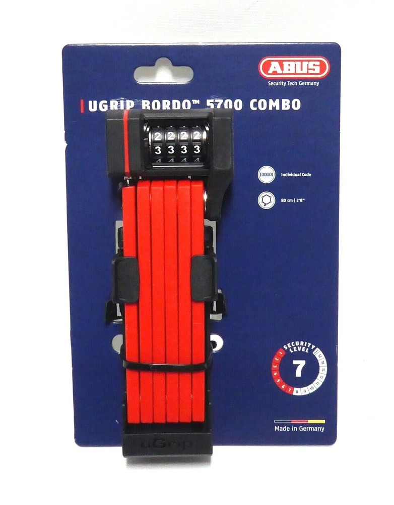 Abus uGrip Bordo 5700c Folding Lock 80cm, Red