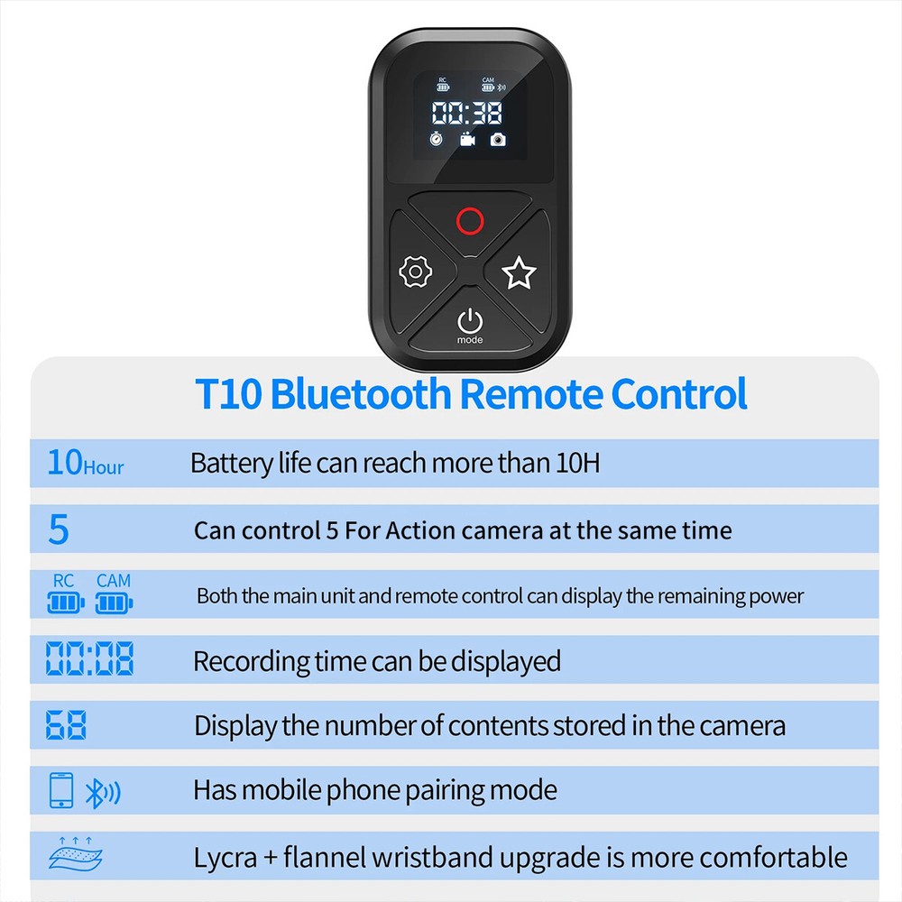 80M Smart Wireless Remote Control Camera Controller for GoPro 12/11/10/9/8/MAX