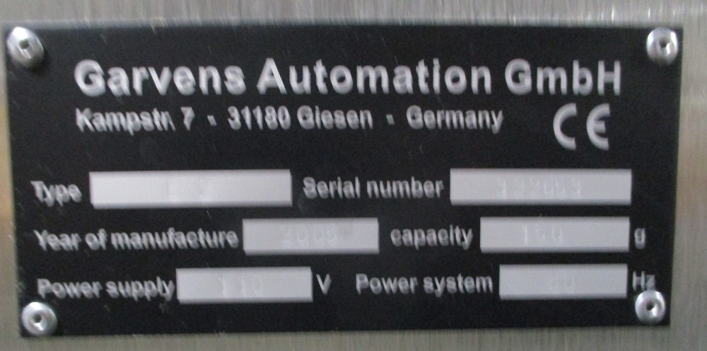 Garvens E2 Automatic High Speed Checkweigher Mfg in 2005 110V