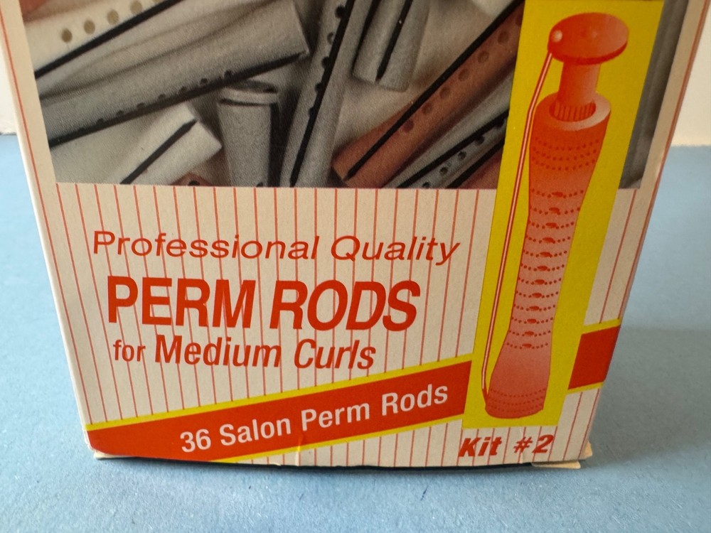 Vintage Pro Perm Medium Curl Rods Professional Quality 36 Salon Kit #2
