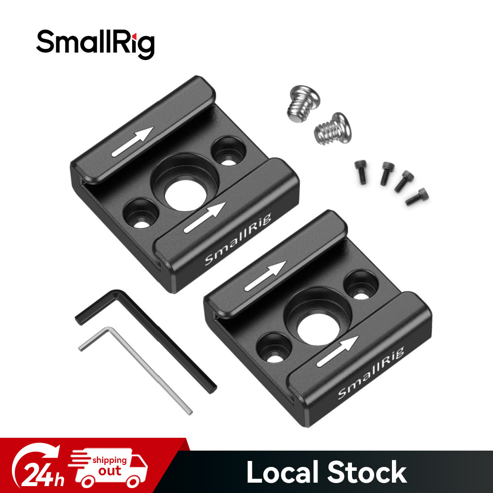 SmallRig 2pcs Cold Shoe Mount Adapter Bracket with 1/4" Thread Hole for Cameras