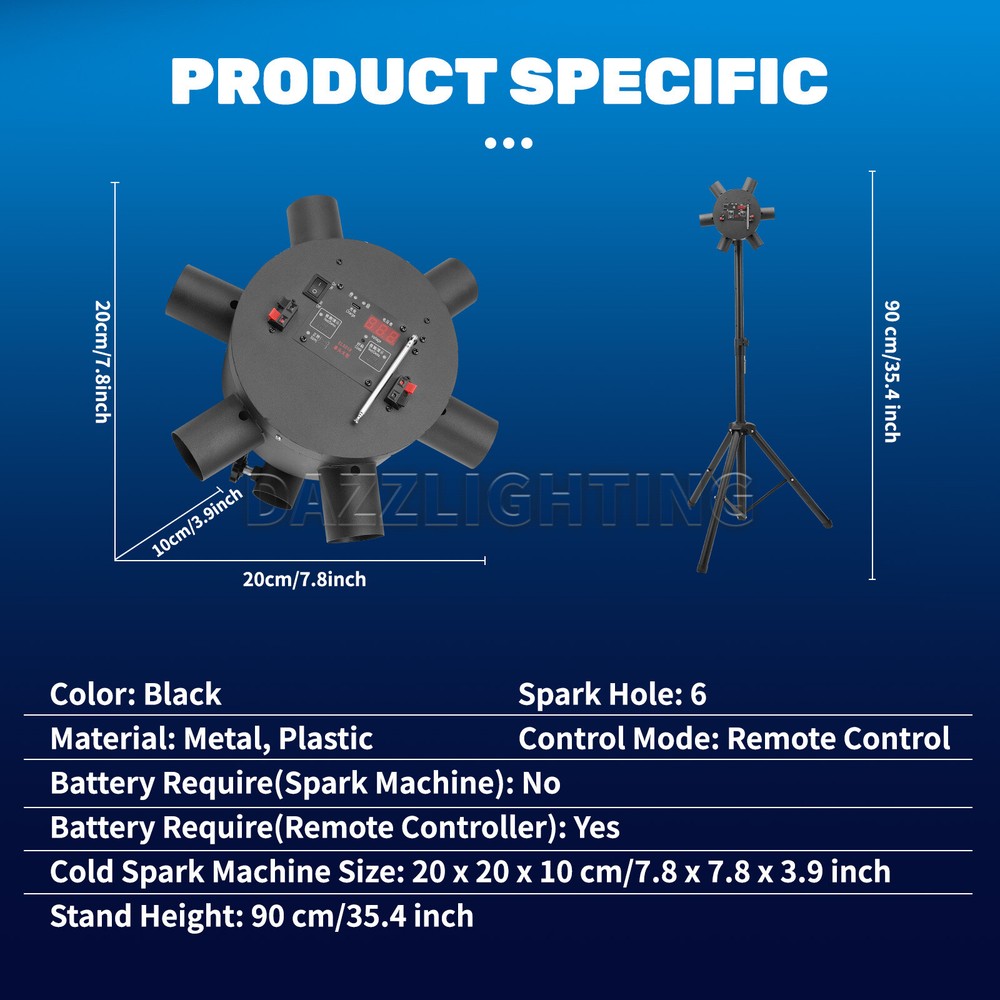 Rotation Cold Spark Firework Machine Sparkler Effect with Stand Wedding Stage