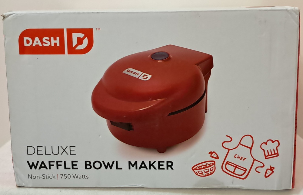 DASH DELUXE WAFFLE BOWL MAKER NON-STICK 750 WATTS NIB