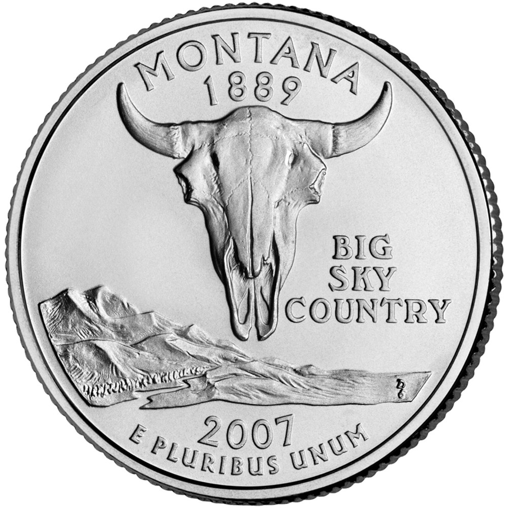 2007 D Montana State Quarter.  Uncirculated From US Mint roll.