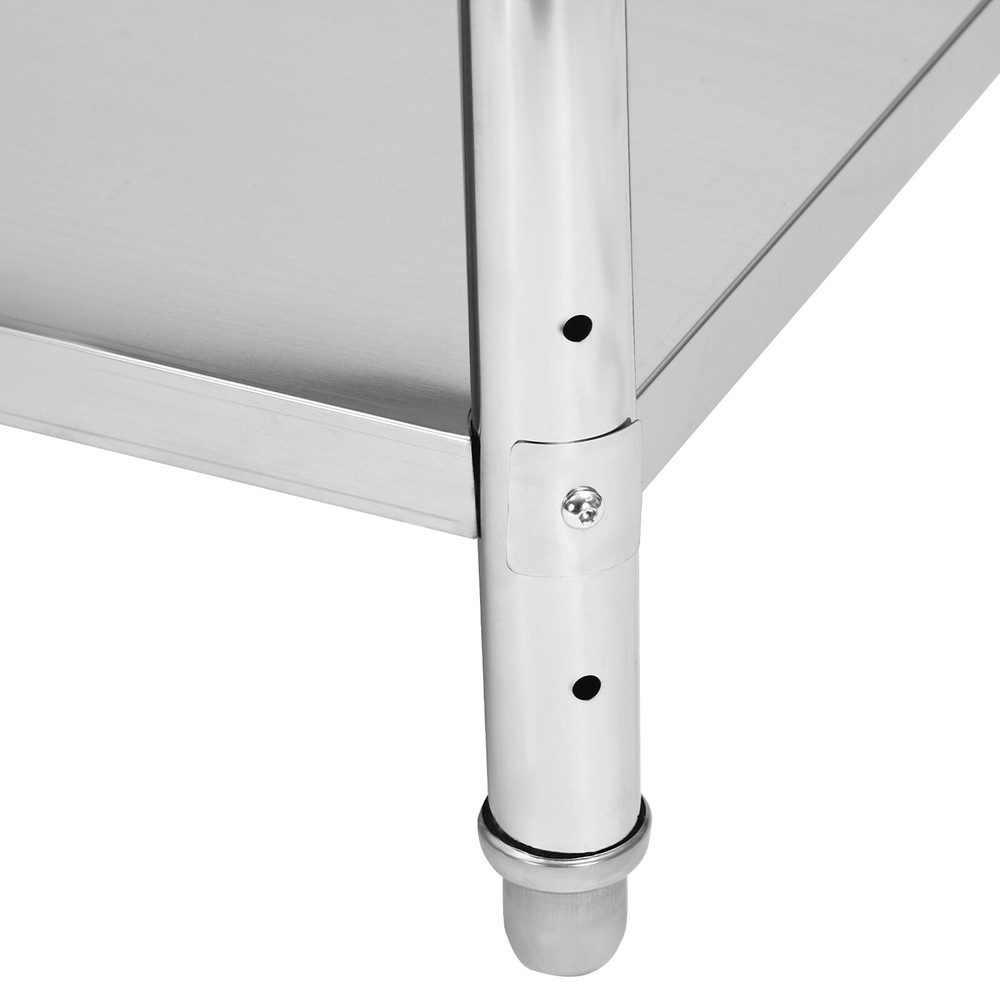 Silver Stainless Steel 4-Tier Adjustable Heavy-Duty Storage Shelf