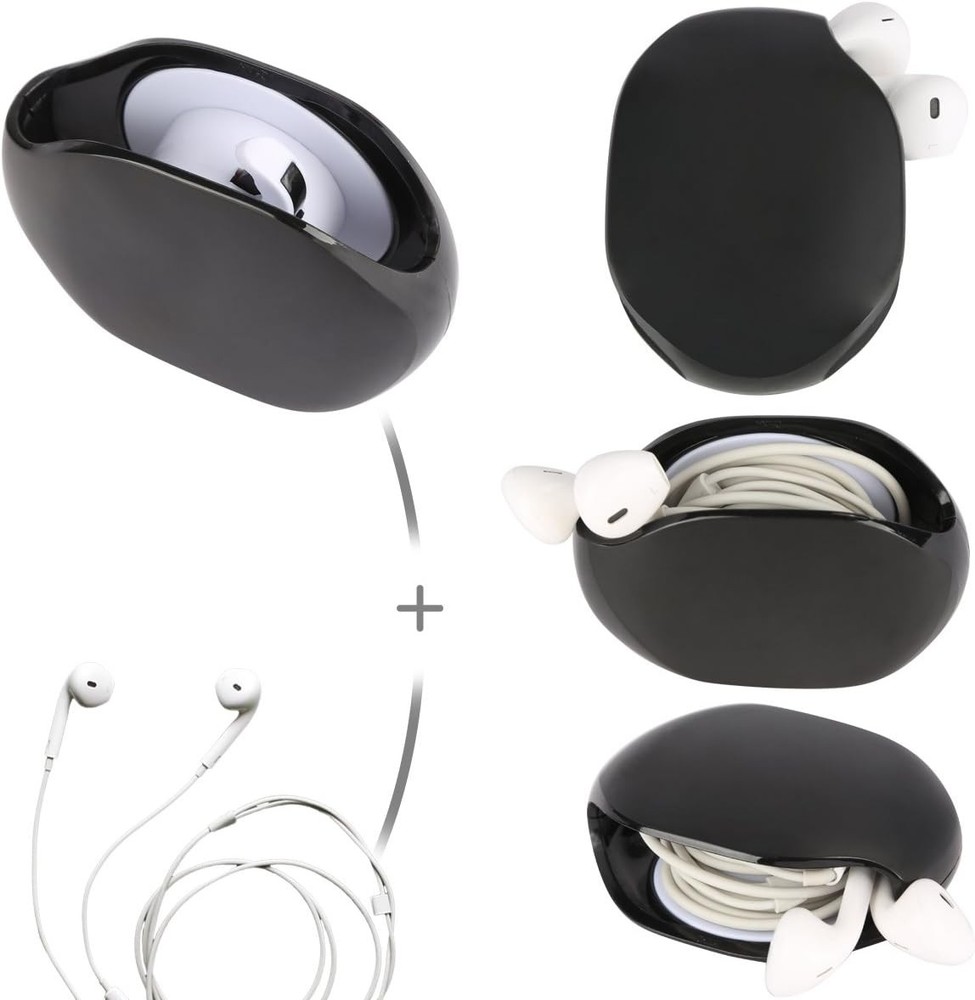 AUTOMATIC Cord Winder Wire / Storage Housekeeper / Retractable Black