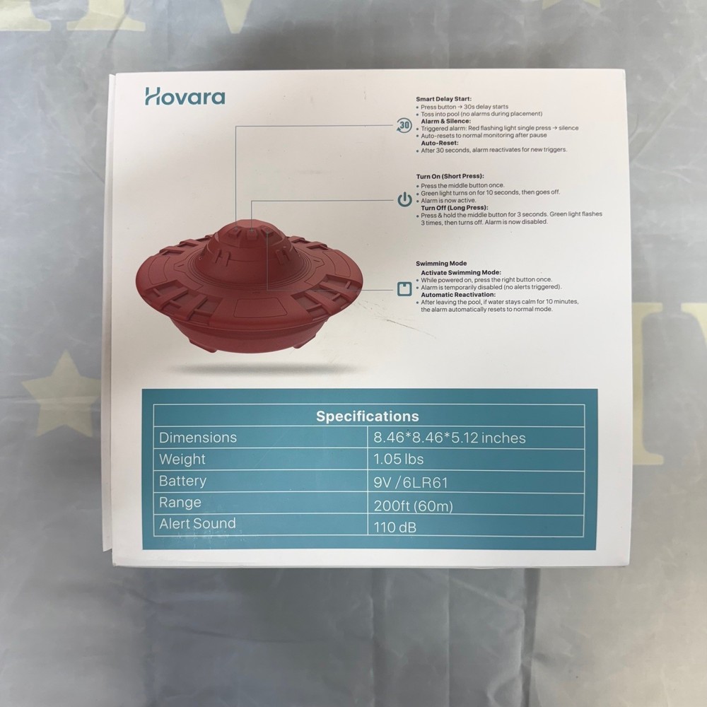 Hovara Pool Alarm Smart Detection 200ft Wireless Range 110dB Alert