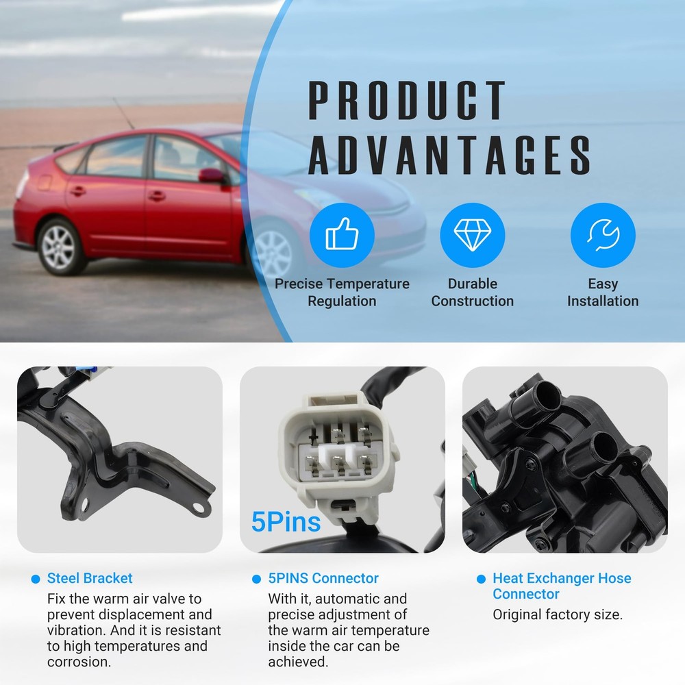 NOVAPARTS Coolant Flow Control Valve Heater Water for Black