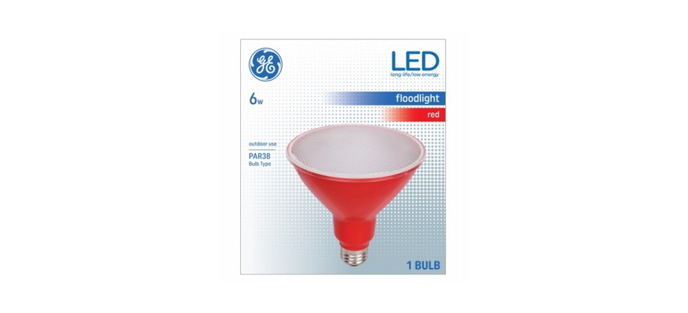 Floodlight Bulb, Decorative, PAR38 Lamp, Medium (E26) Lamp Base, Non-Dimmable, R