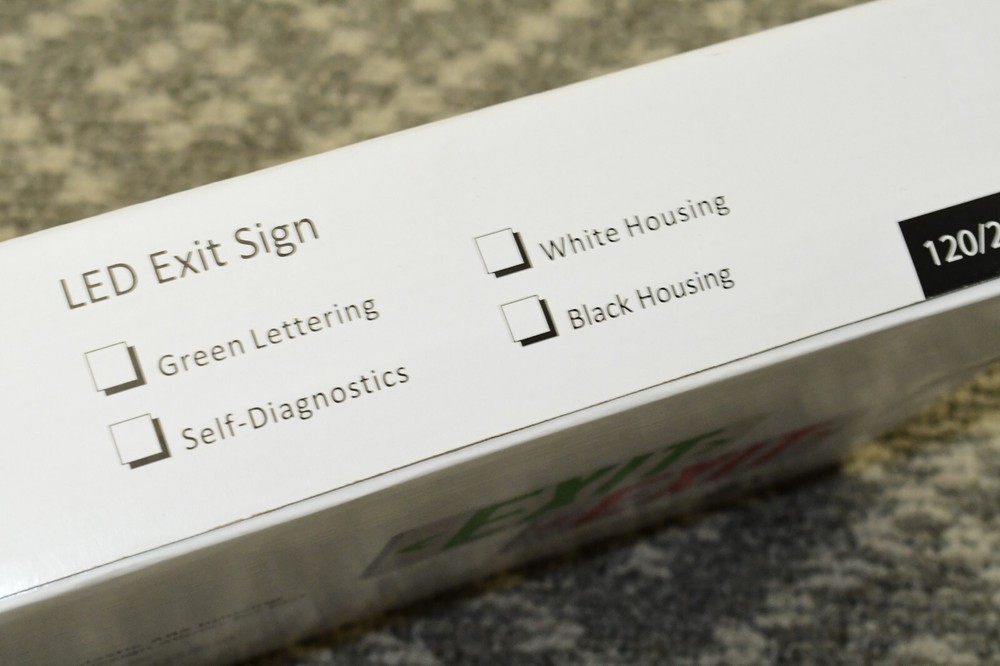 LTA QLXN500RN-RID PLASTIC EXIT Sign UNIT LED W/AD RED Lettering WHITE Housing