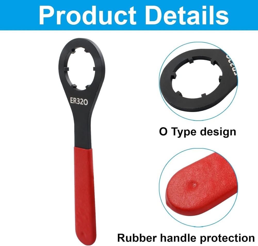 Durable 32mm O-Type Wrench with Ergonomic Rubber Handle for Precision Machining