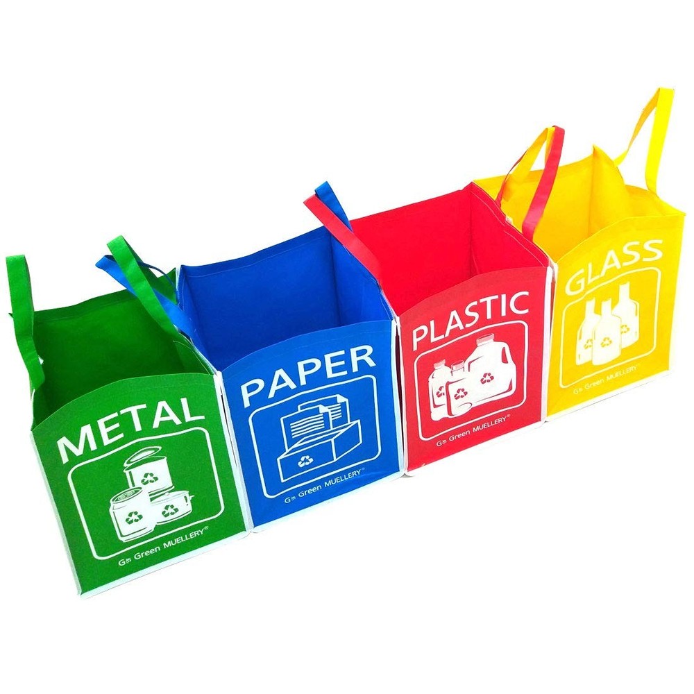 4 Pack Waterproof Separate Recycle Bag Waste Baskets D Type Home Organization