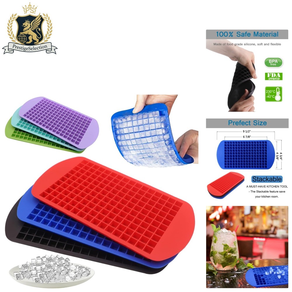 Dishwasher Safe Mini Ice Cube Trays - 3 Pack for Effortless Cleaning & Chilling