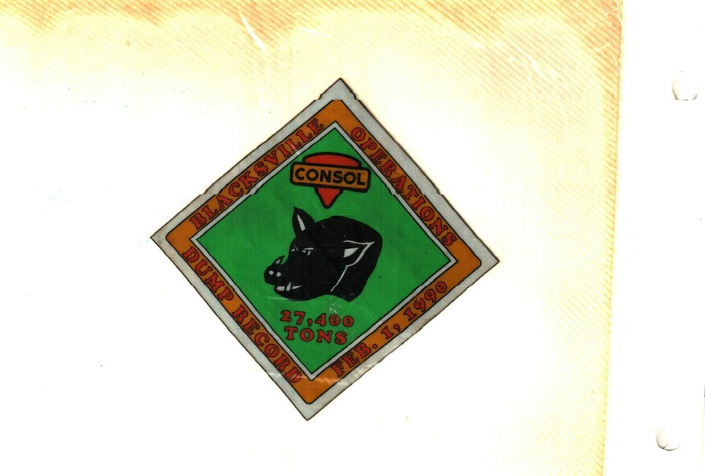 NICE BLACKSVILLE  OPERATIONS CONSOL COAL CO. COAL MINING STICKER # 410