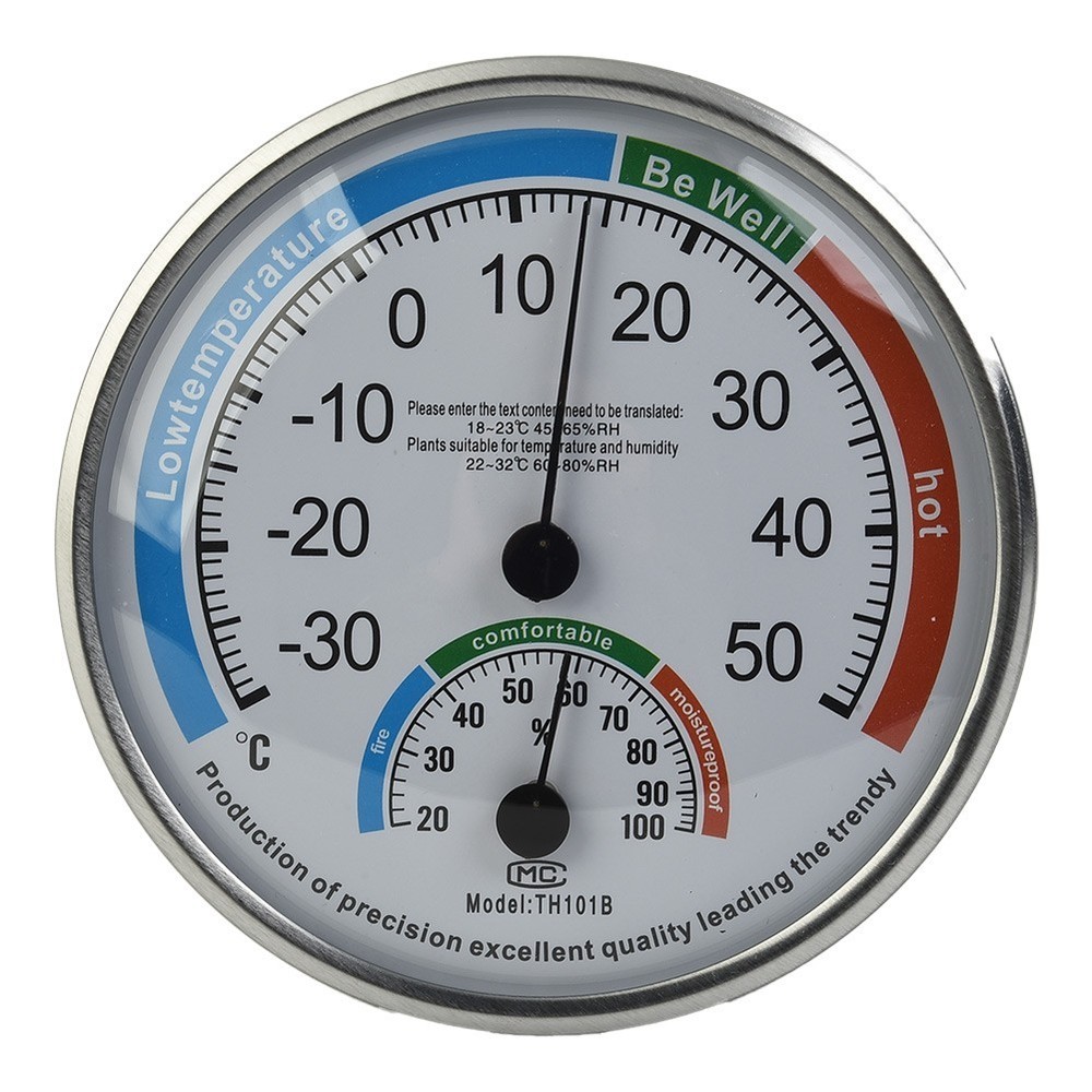 Hygrometer Thermometer Range: 20-Thickness 2.2cm White Classroom