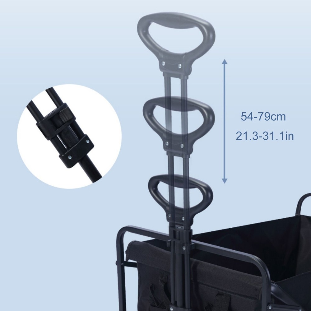 Wagon Cart Pull Handle,Spare Replacement Telescoping Rod For Camping Trolley New