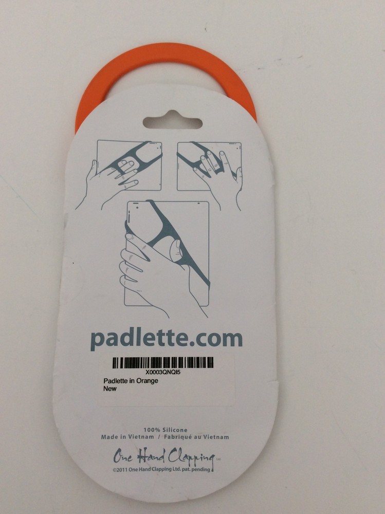 Orange Silicone Mid-Size Padlette Tablet Handle Holder