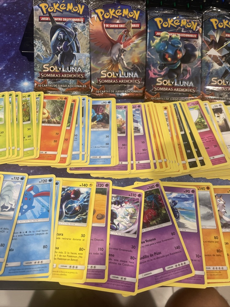 SPANISH Pokemon SM Burning Shadows Semi COMPLETE RARE, UNCOMMON & COMMON SET