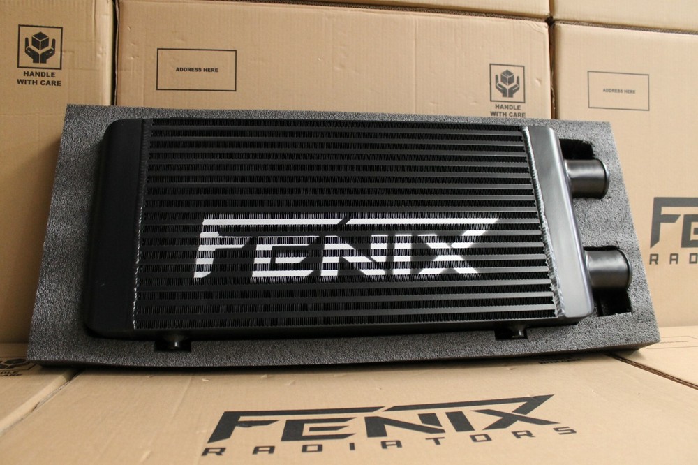 FENIX Intercooler (Universal).Core- 300x550x76mm. 2.5" Outlets Same Side Stealth