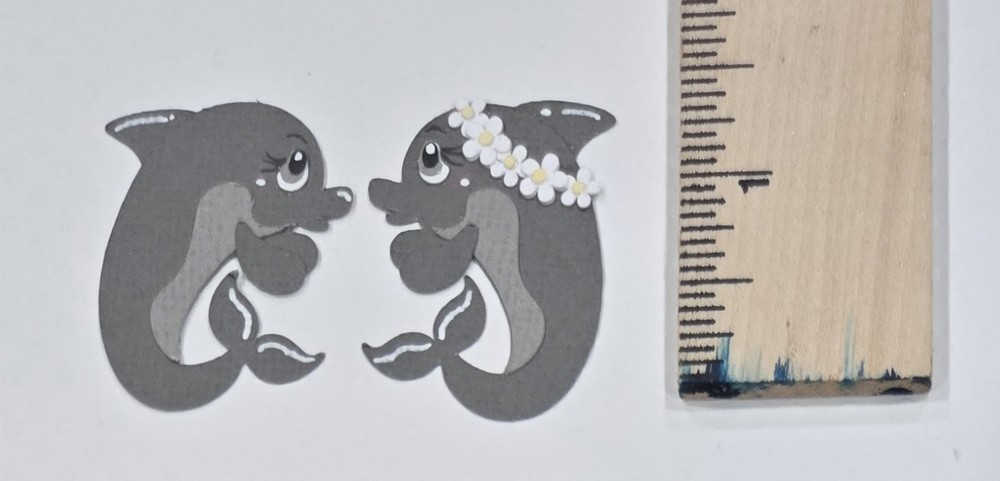 Mini Dolphin Set. Scrapbook, Card Making Paper Piecing