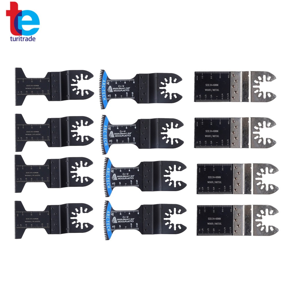 124 PCS Titanium Oscillating Blades Set Multi-Tool Blades with Sandpaper