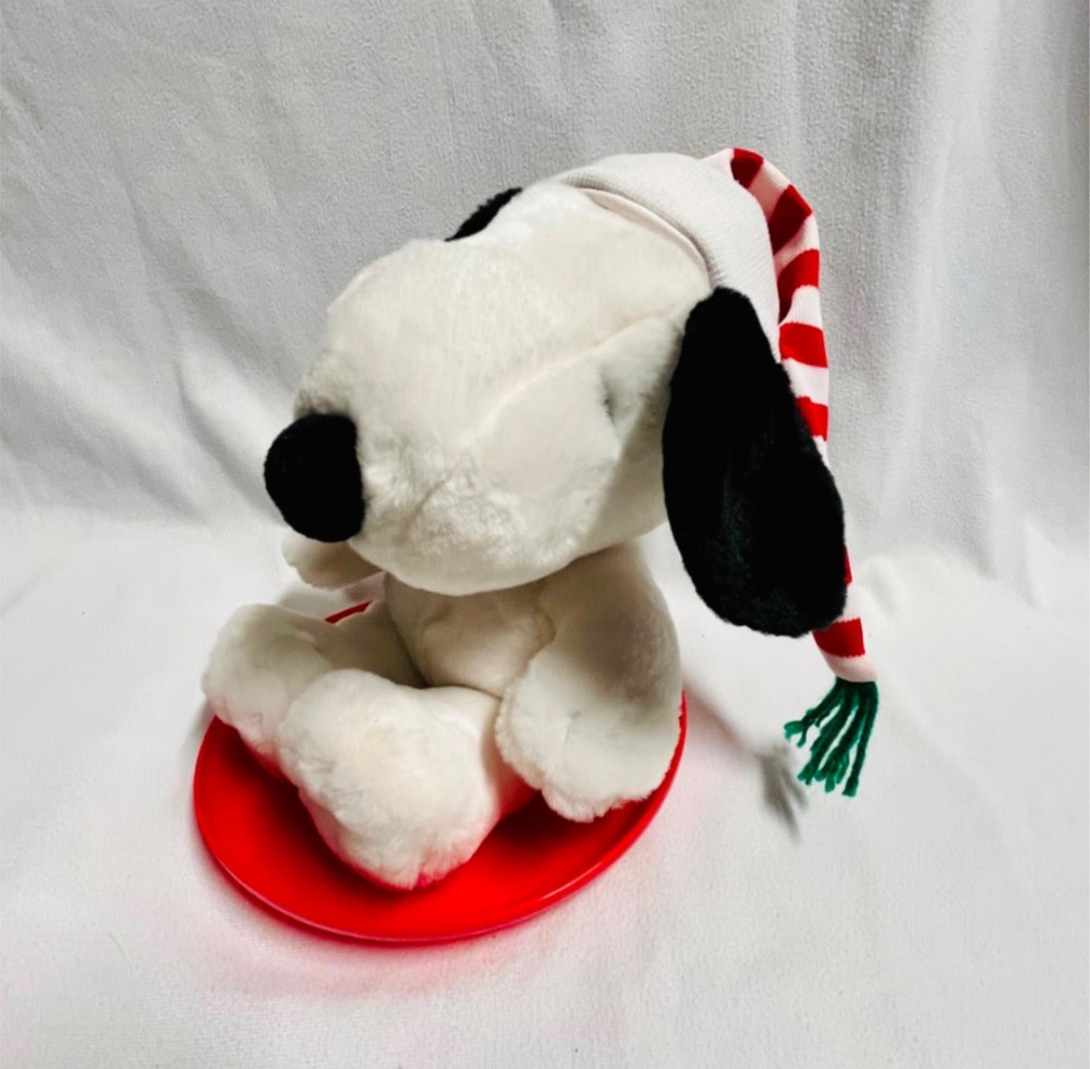 Hallmark Peanuts Snoopy Sledding Plush Stuffed Toy 8"