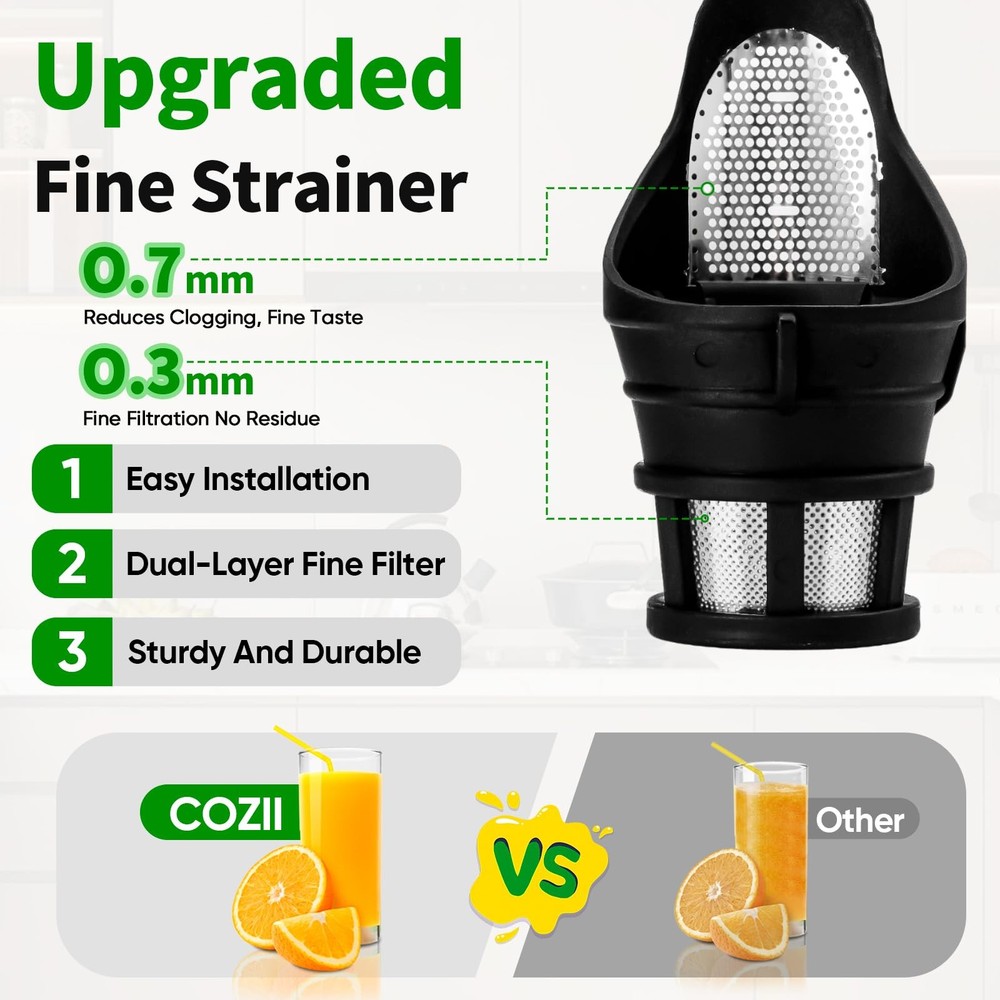 Cold Press Juicer Machines,Slow Masticating Juicer Extractor Soft/hard Mode, 3.6