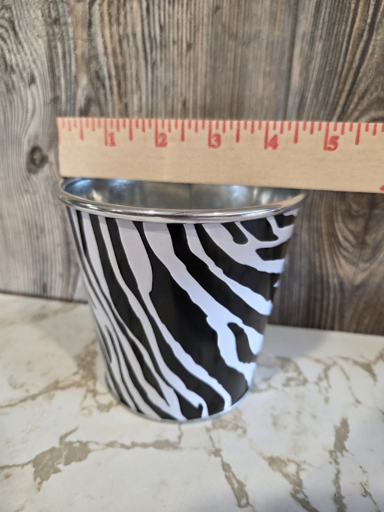 Zebra Print Container Planter Bathroom Bedroom Decor