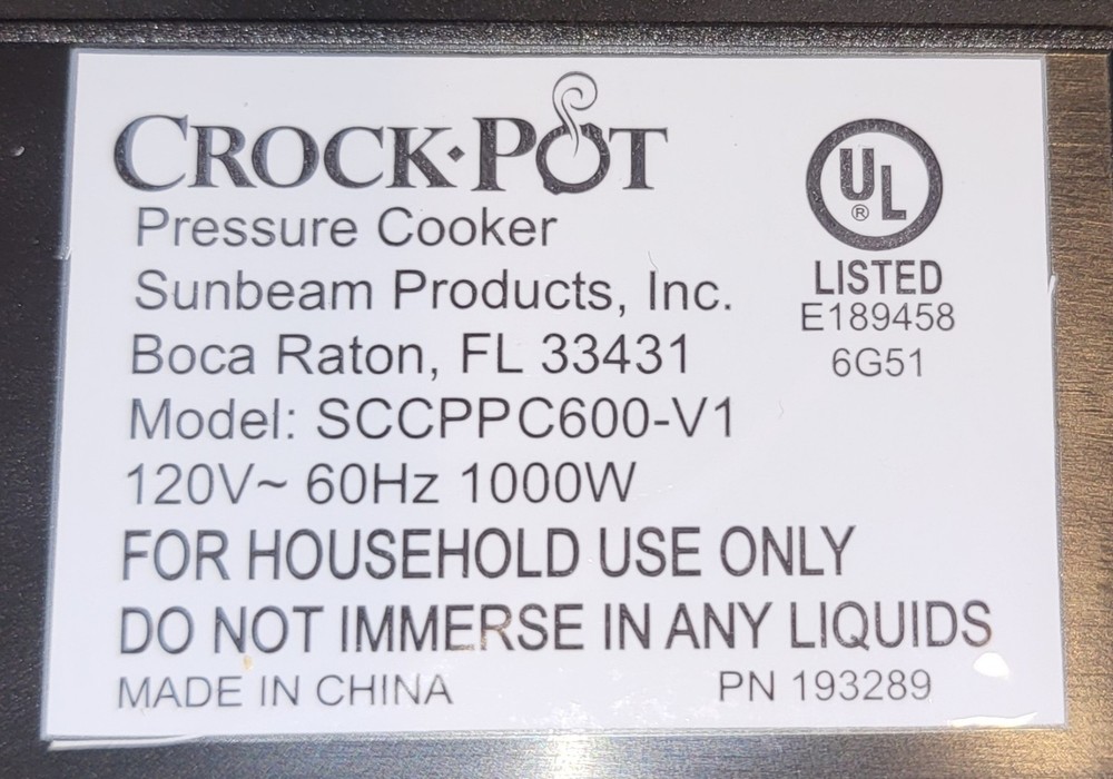 Crock Pot Express 6 Qt Programmable Multicooker/Pressure Cooker SCCPPC600-V1
