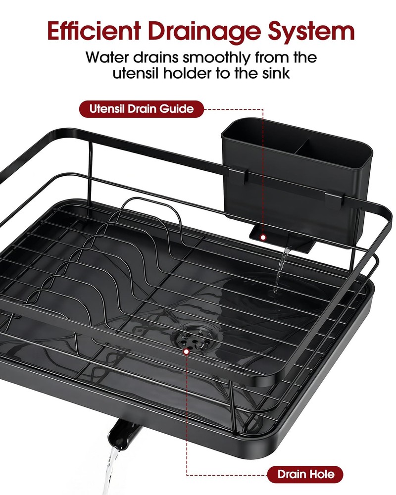 Stainless Steel Dish Drying Rack for Kitchen Counter, Sink Organization and S...