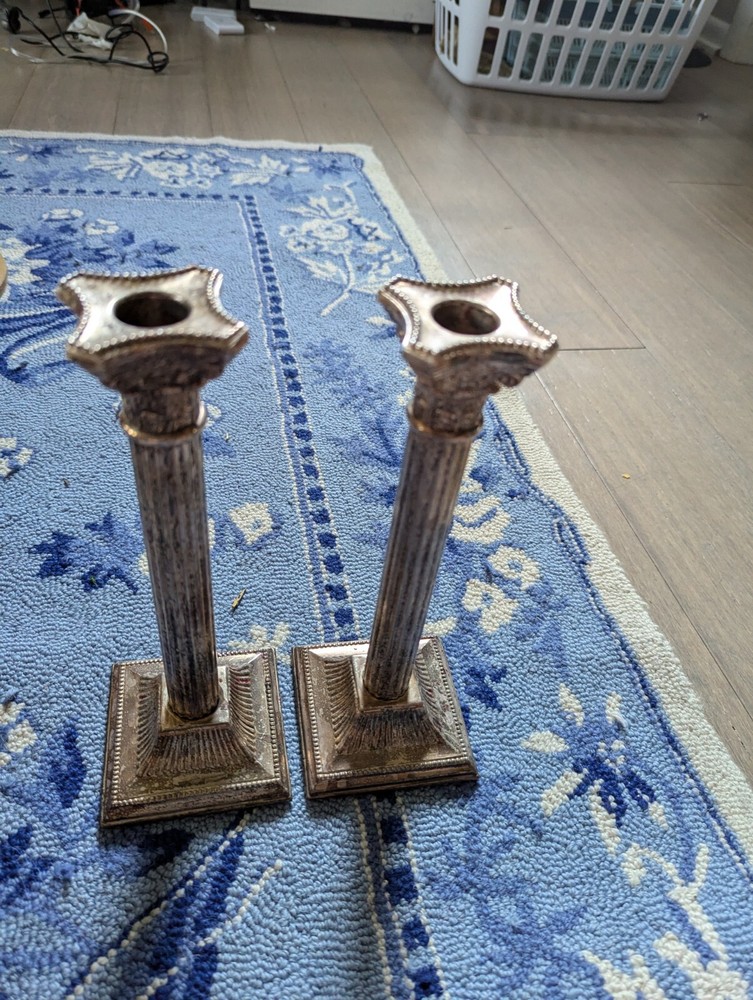 Silver Plated Cast Candle Holders