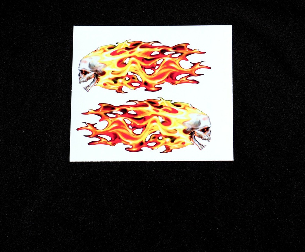 Flaming Skulls Vinyl Graphics Decals