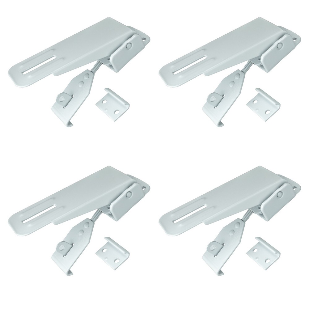 FOUR - Pop Up Camper White Powder Coated Locking RV Lid Latch Snowmobile Tent