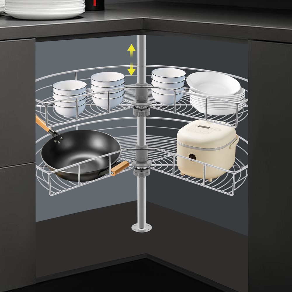 2-Tier Adjustable Corner Cabinet?Organizer Versatile Corner Cabinet Organizer