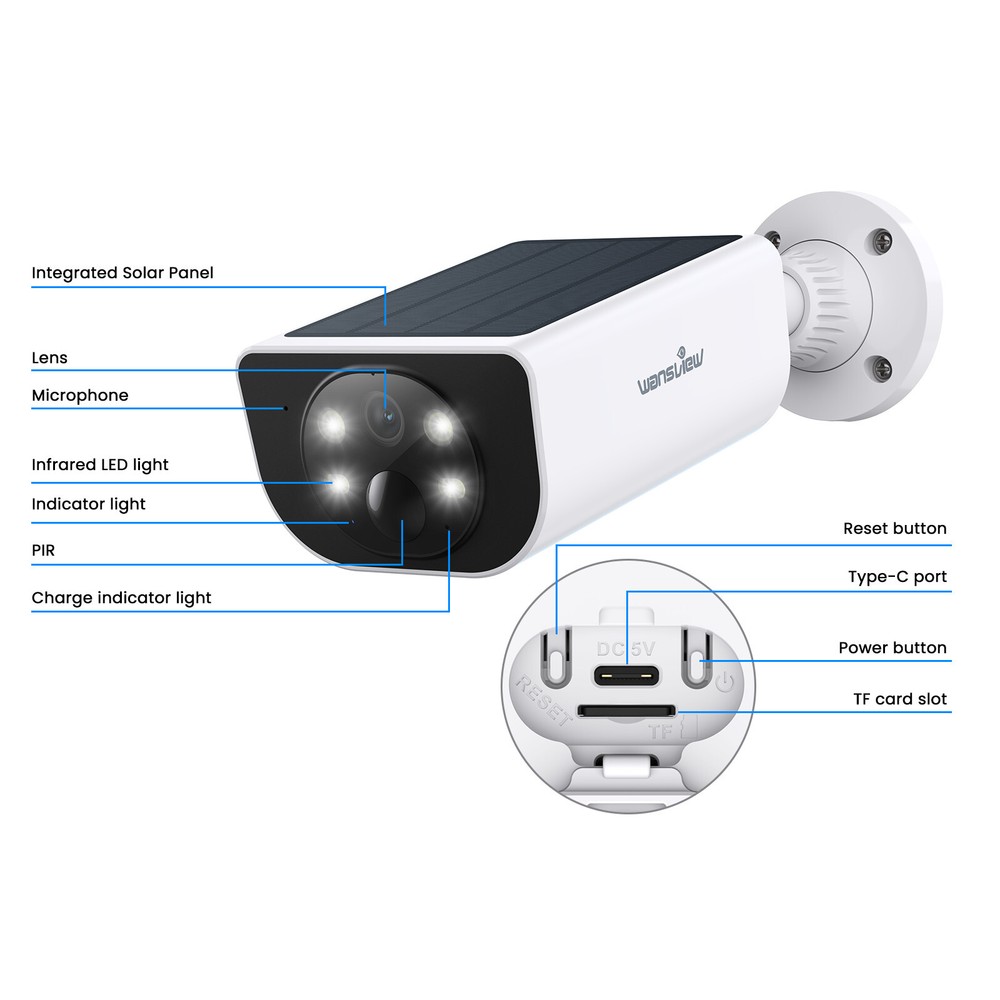Wansview Home Security-2K Wireless Security Camera Outdoor AI Motion Detection