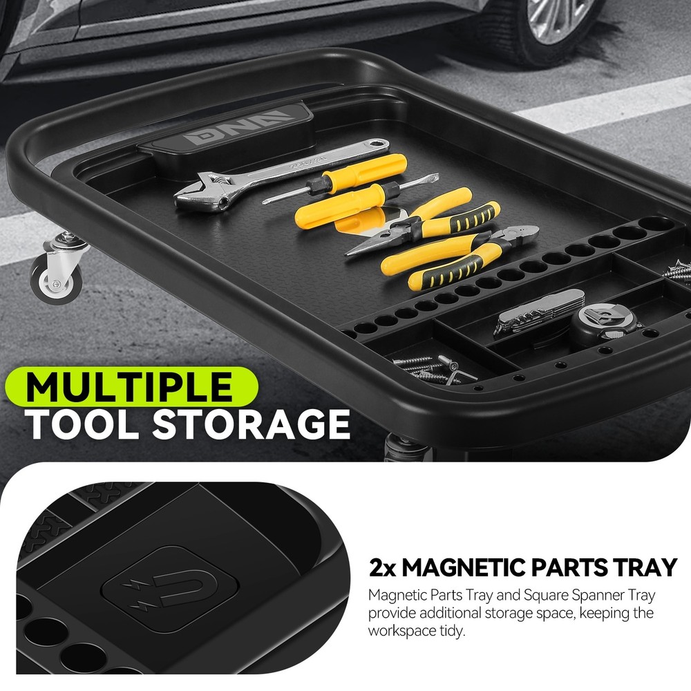 2-In-1 Sturdy w/ 360° Rolling Casters Adjustable Storage Working Table Durable