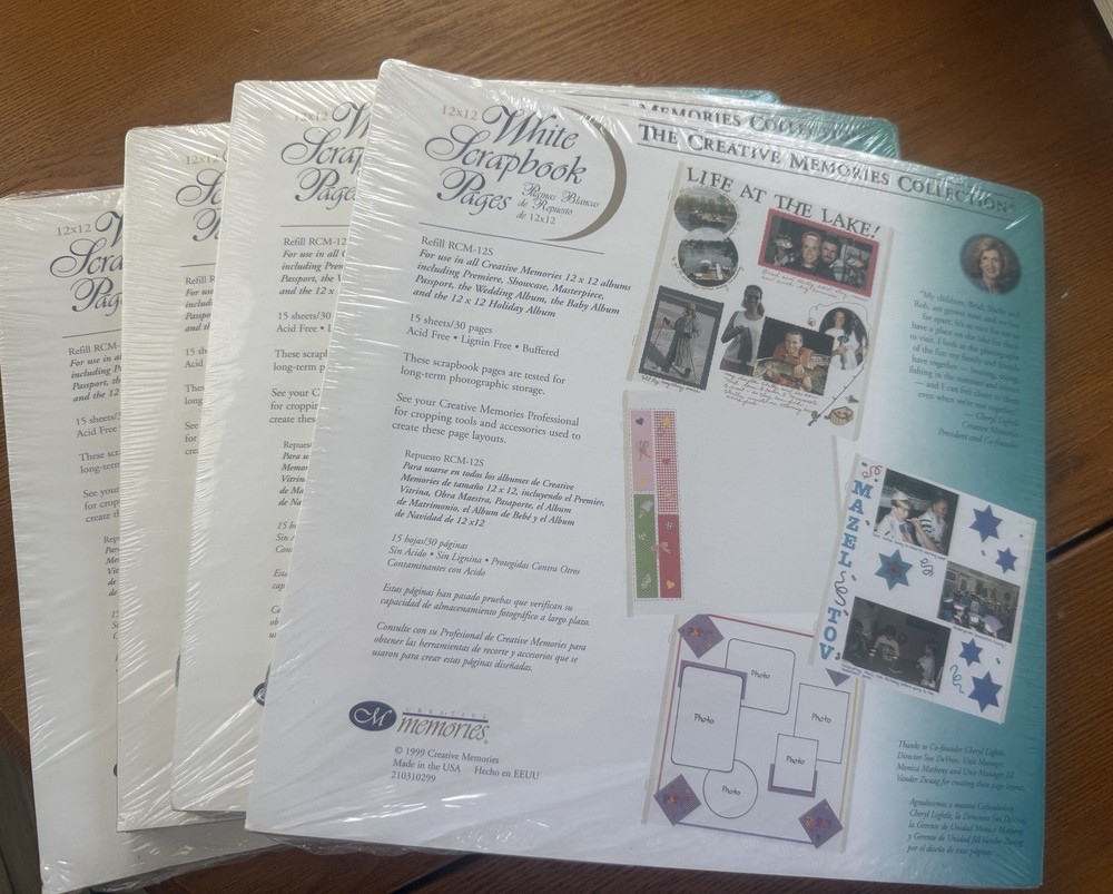 HUGE VINTAGE Creative Memories Page Refills & Page Protecter Bundle