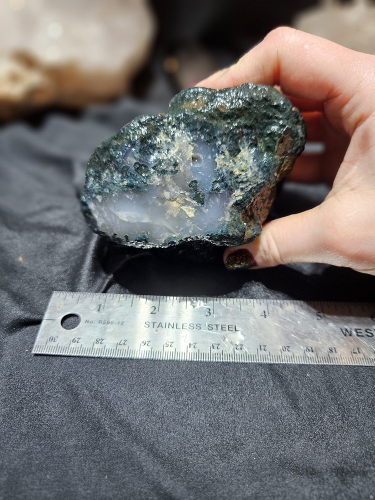 Moss Agate W/ Opalized Banding Specimen Natural Form (1lb 11oz)