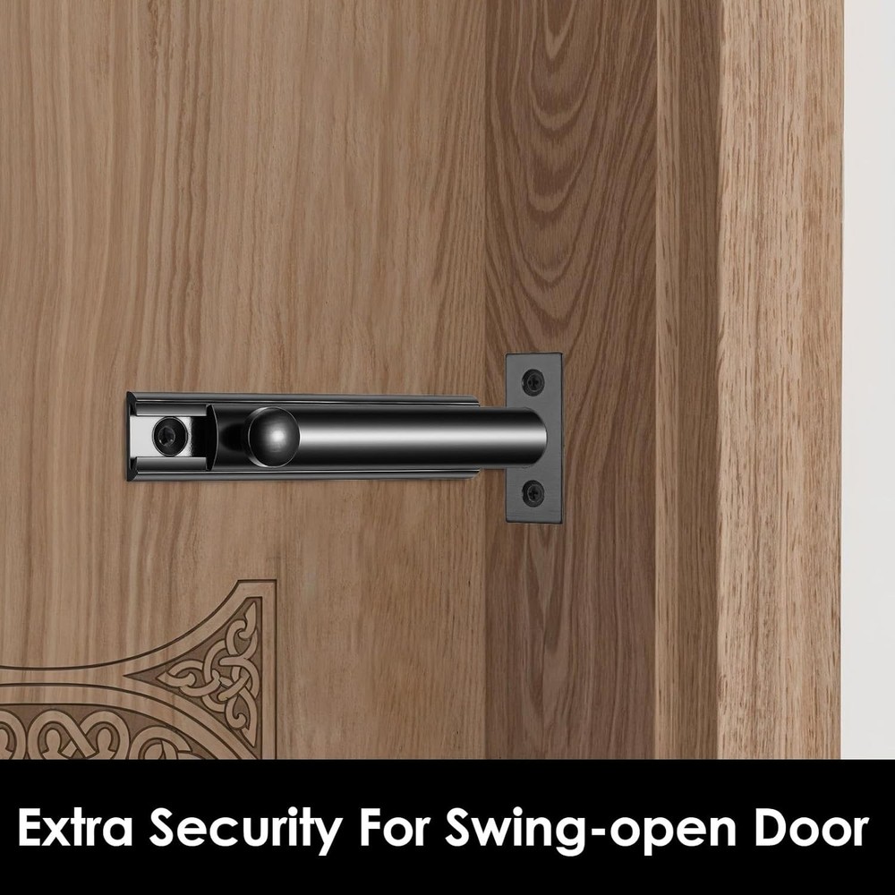 Slide Bolt Latch 3 Inch Locks for Inside Door Solid Brass Surface Black