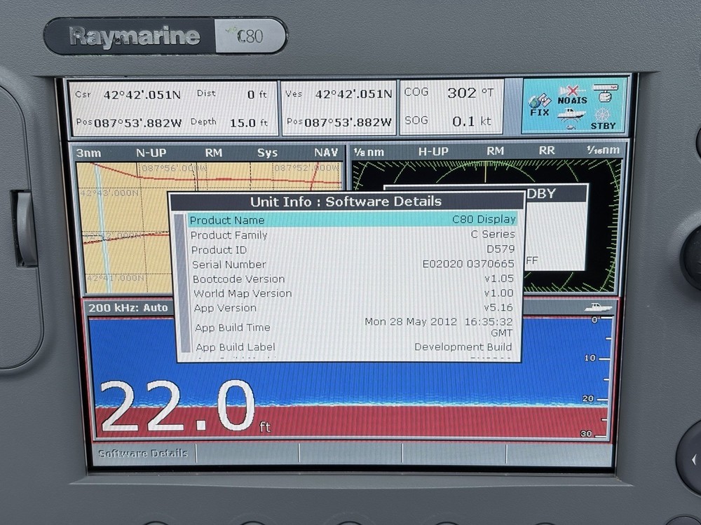 Raymarine C80 Classic GPS Chartplotter Multifunction Display- Tested, Warranty