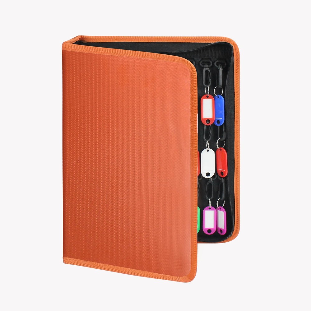 Zippered Key Organizer Case Waterproof and Fireproof Key Binder with 60 Hooks...